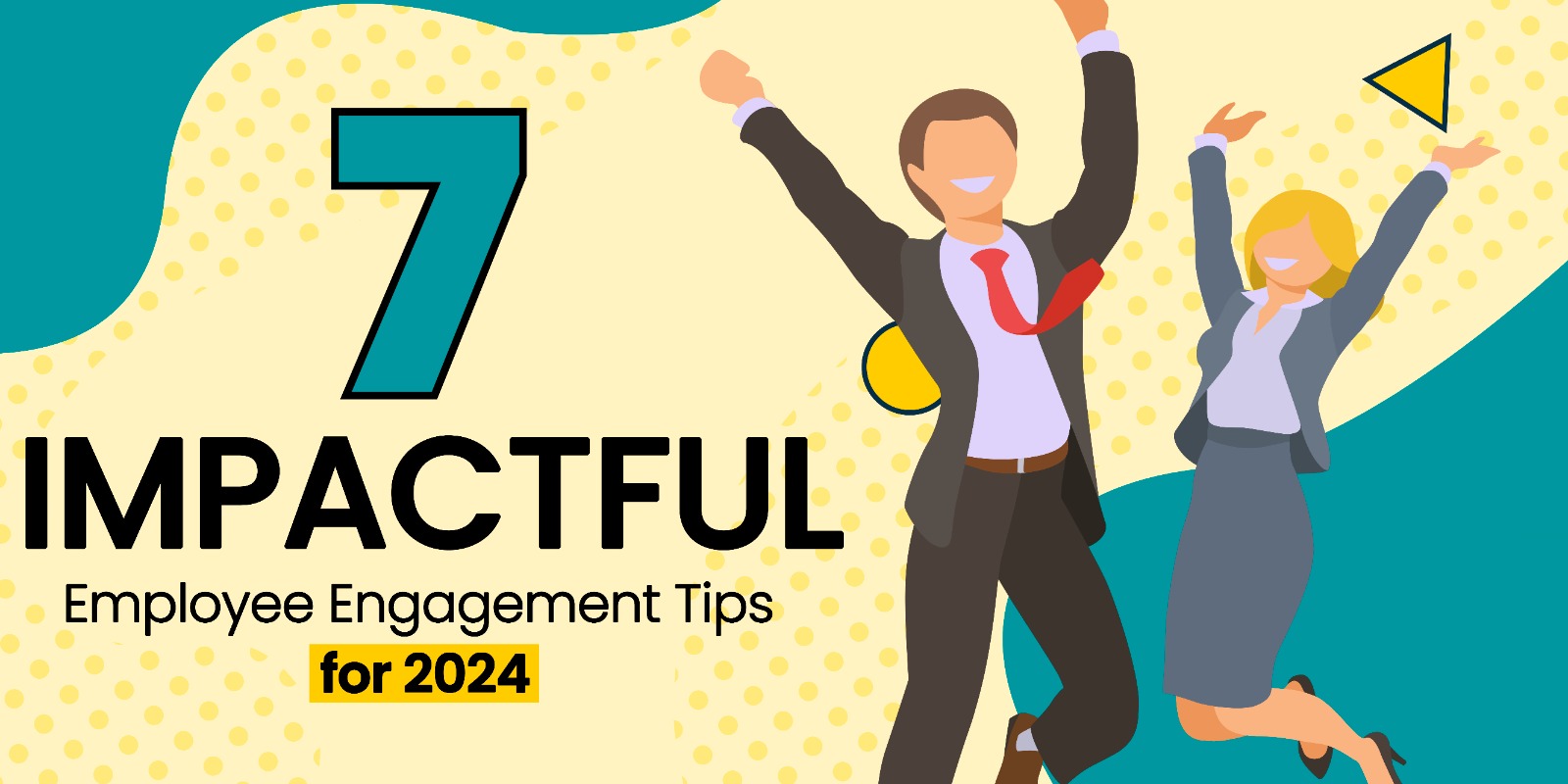 An illustrated character that feels jubilated as an HR to engage employees as per employee engagement tips