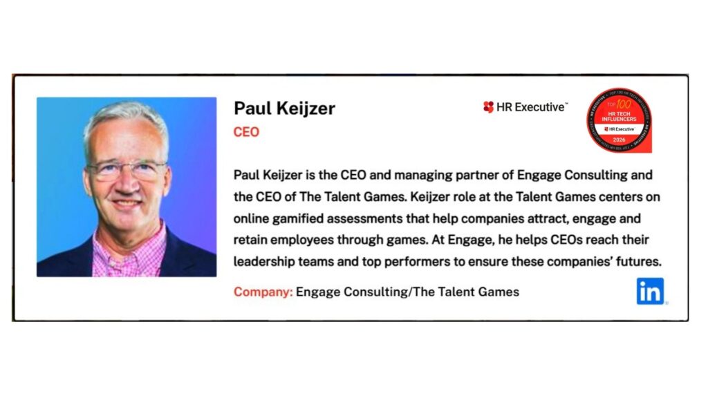 Paul Keijzer press release for HR executive top HR influencers 2026